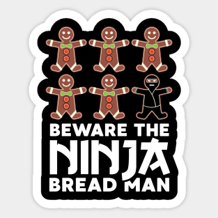 Gingerbread Man Funny Christmas Ninja Bread Man Sticker